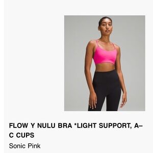 Lululemon Flow Y Nulu Bra (A/B) Sonic Pink